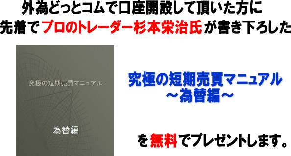 当サイトから外為どっとコムで口座開設して頂けたら限定FX特典プレゼント